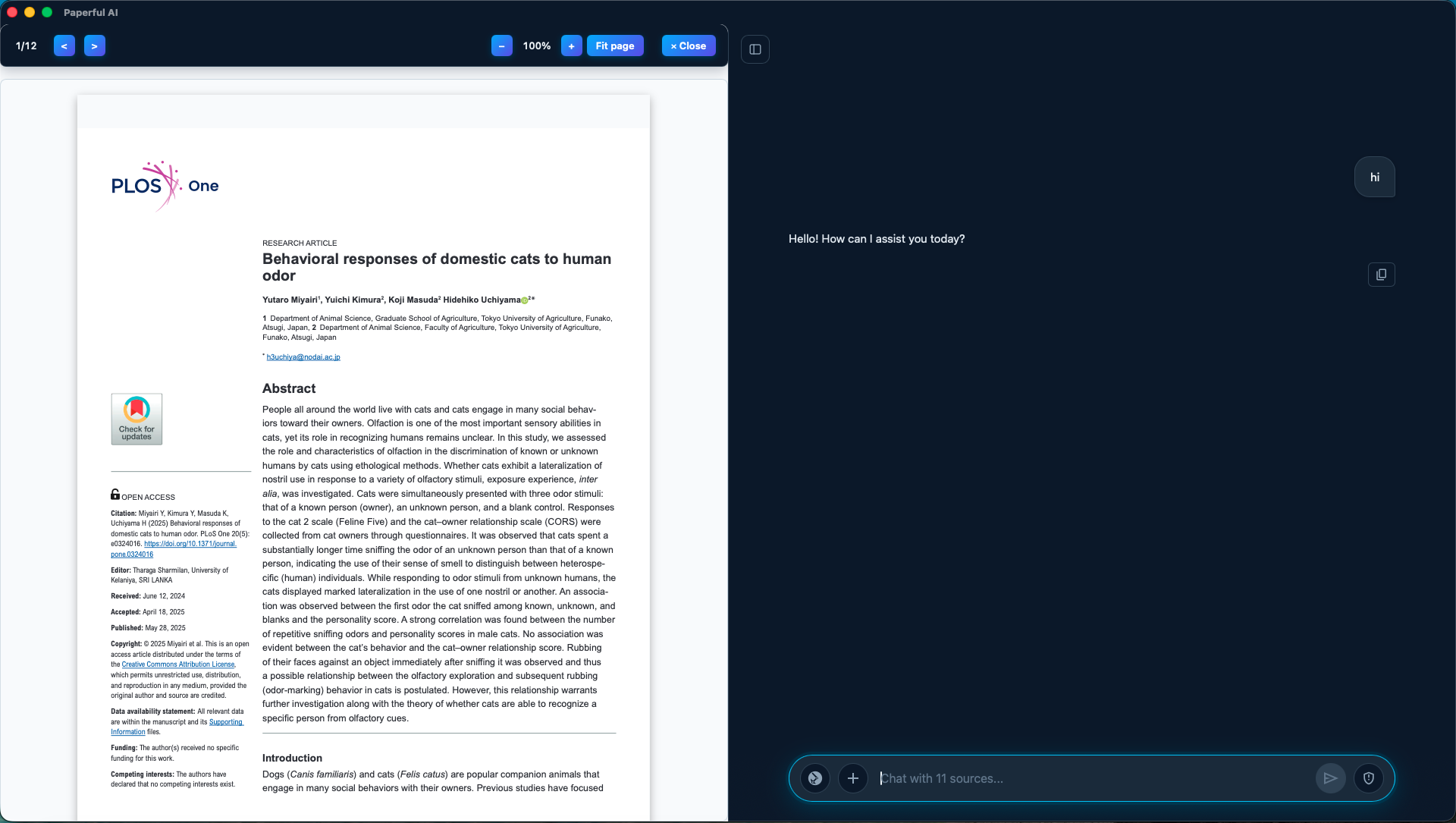 Paperful AI answer panel ready for a question about the indexed documents